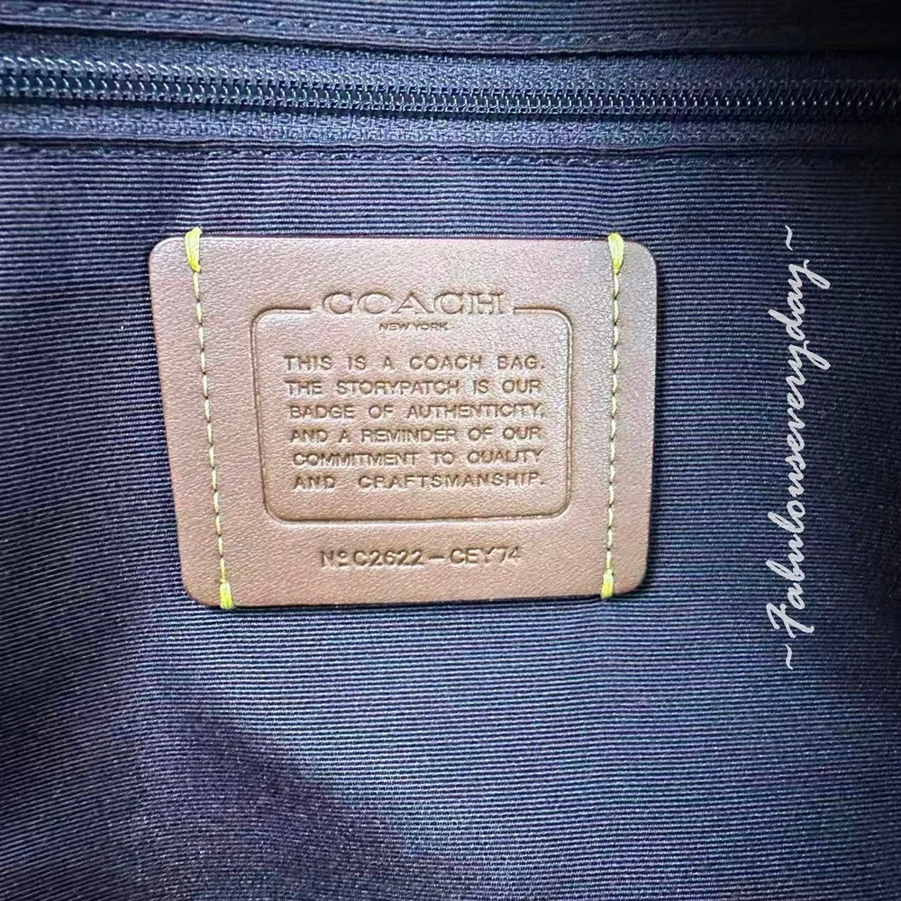 Coach Rowan Large Satchel Bag In Signature Canvas CEY74 Gold/Walnut /Black NWT